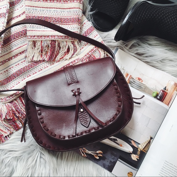 Madewell Handbags - Madewell Dark Brown Stitched Detail Crossbody Bag